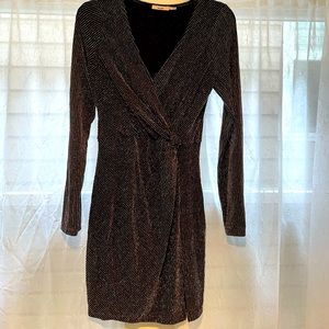 Party Dress! Black with silver/gold sparkly stripes!